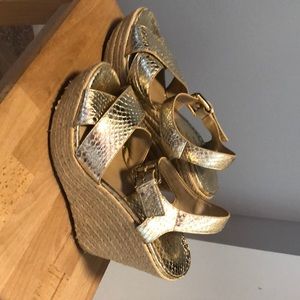Gold Michael Kors wedges